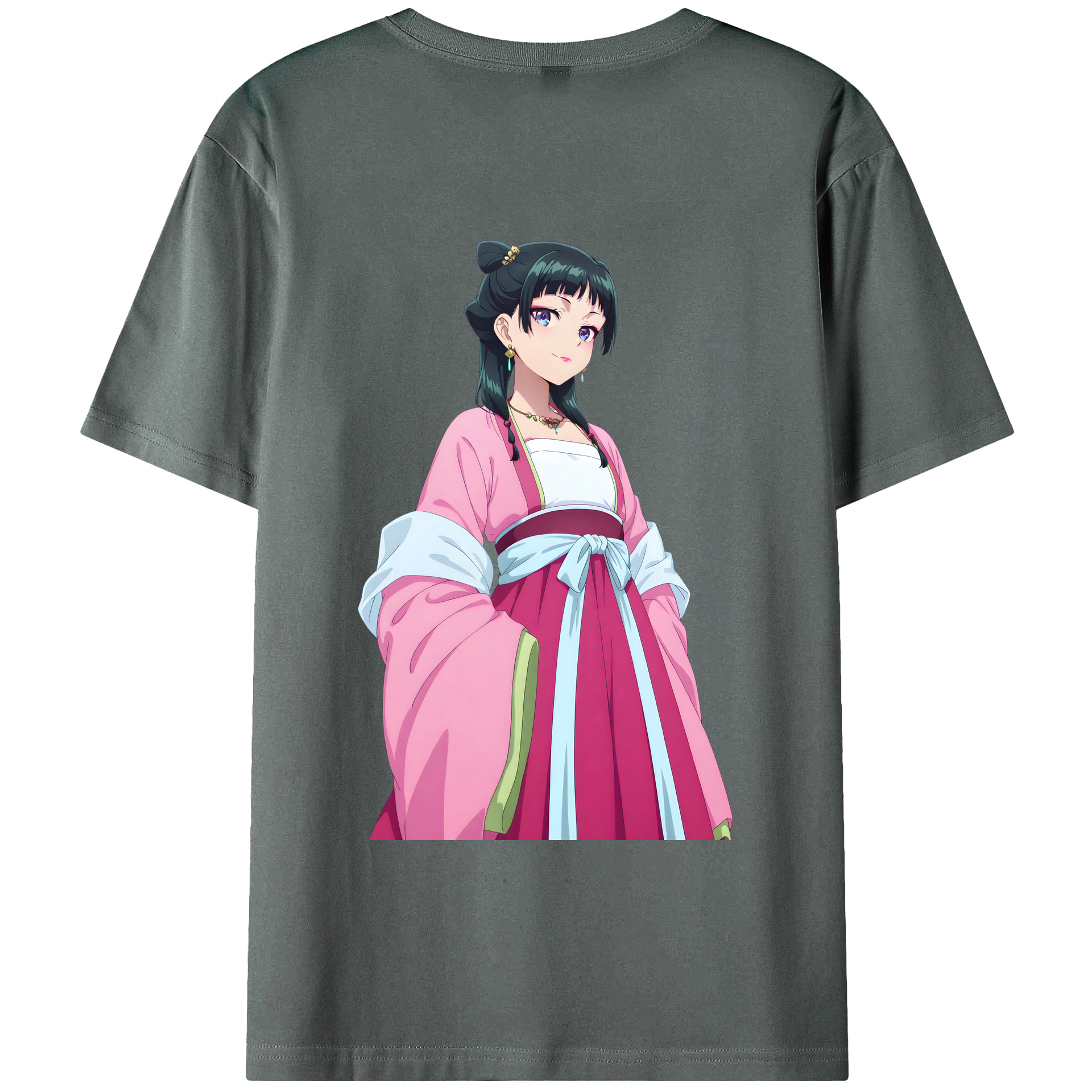 （画像用） 薬屋のひとりごと The Apothecary Diaries 綿100％ メンズ半袖Tシャツ（バックプリント） 通気性